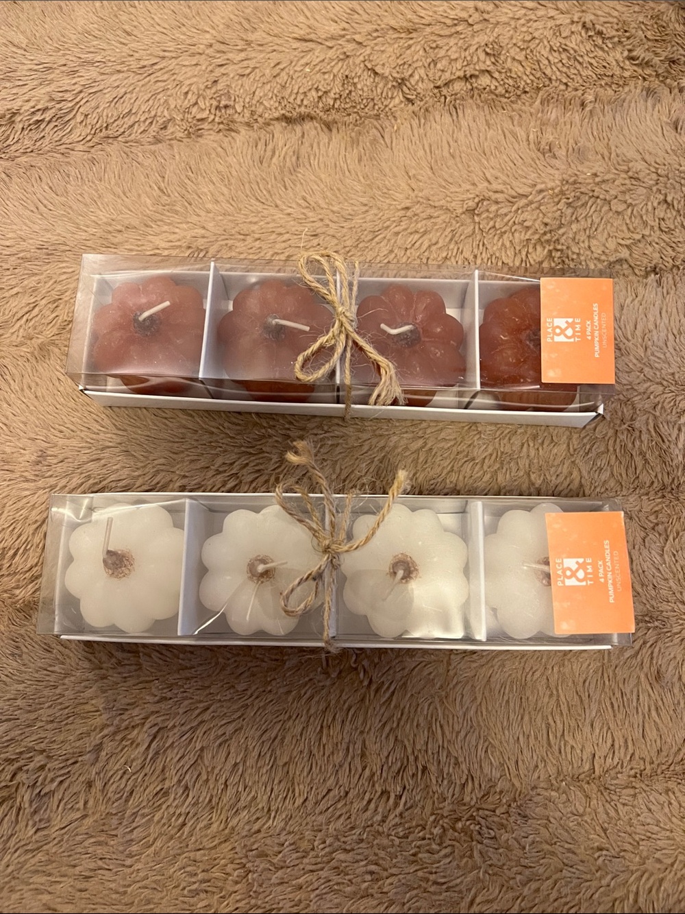 White Pumpkin Tealight Candles - Set of 4